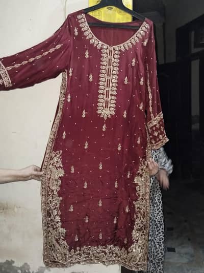 Mehroon heavy dress for sale