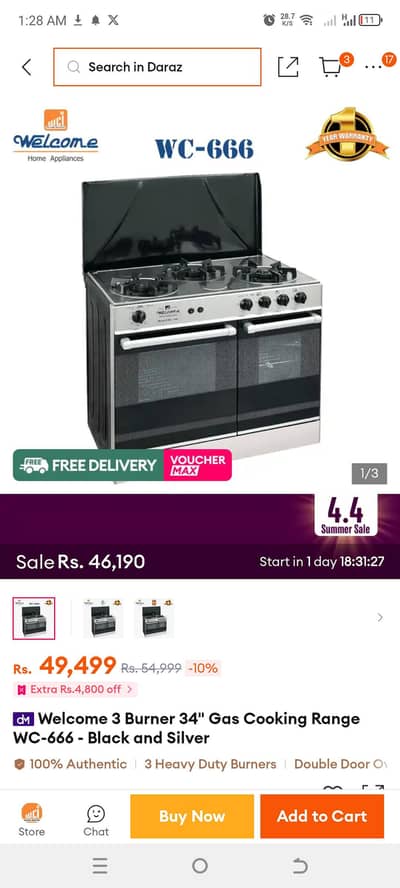 welcome cooking range