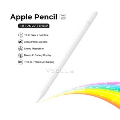 Apple iPad Pencil - Active Stylus Pen - 2ndGen (Dual Charging Modes)