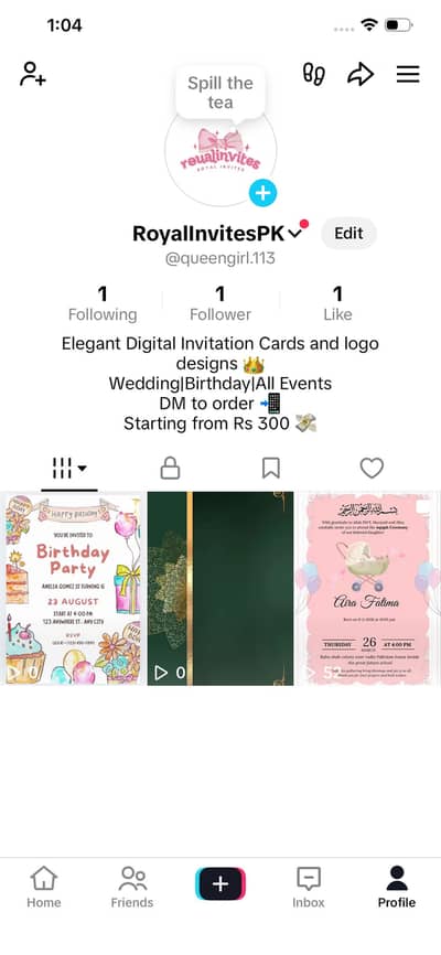 Digital E. card for invitations