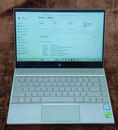 HP laptop Envy core-i7-1.8 Ghz-8GB RAM/ 1TB samsung NVME- 2GB GPU