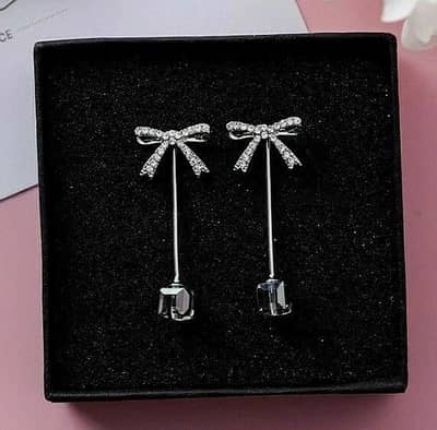 Elegant Bow Crystal Earrings 
