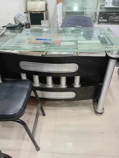 Urgent selling Office Table in black colour with 3 drawers