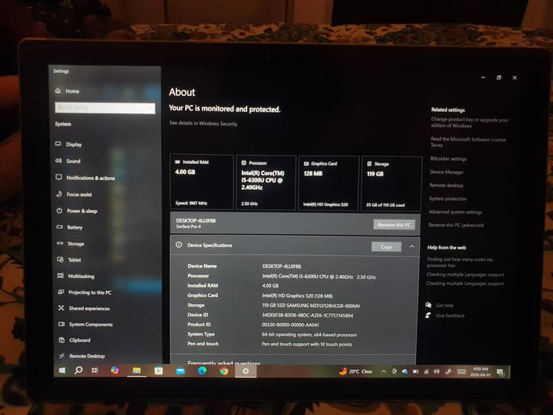 surface 4 pro 10/10 condition 4