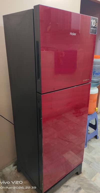 Refrigerator Haier model 276 Glass Door Red color