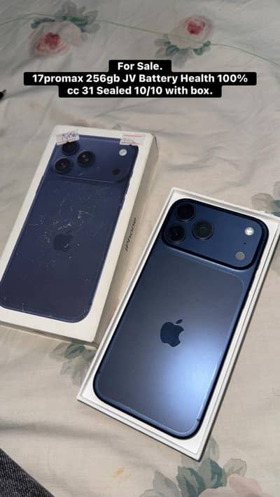 17 Pro Max Blue 256 JV 100 Health