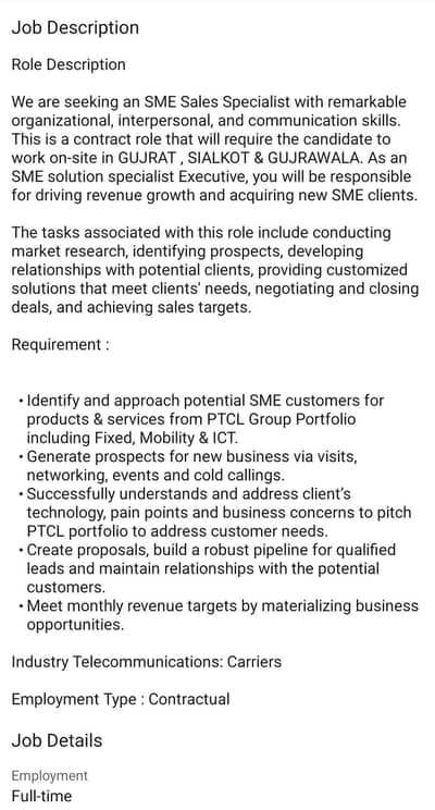 SME Sales Specialist  & GSM Expert