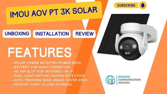 Solar 4g cctv camera IMOU AOV PT (5MP) Camera with Unlimited Battery