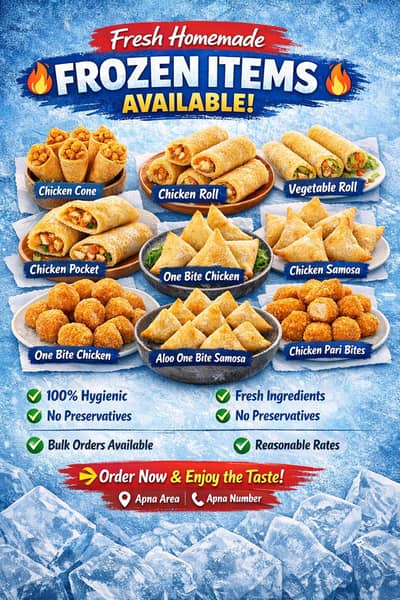 Fresh frozen Items  aviliable  in good taste