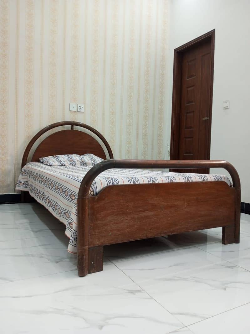 Pure Solid Wood Single Bed 0