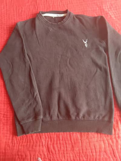 AllSaints Raven Crew Neck Ramskull Sweatshirt,