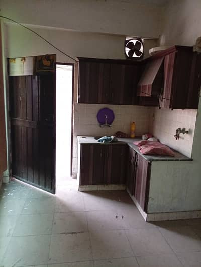 Flat Available For Rent 1 Bed Attached Bathroom TV Launch Kitchen Tile Flooring Woodwork