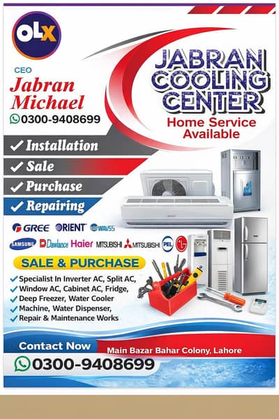 Professional AC, installation & Sale Services.  Cooling Center  Lahore