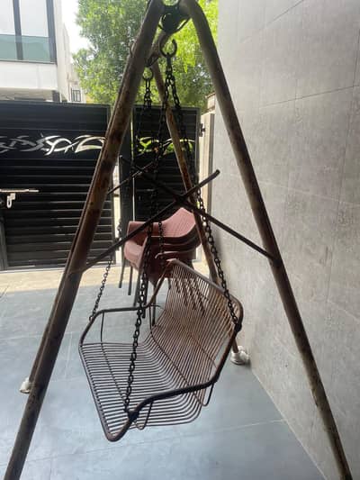 Garden Swing + 2 Iron Chairs – Heavy Duty (Need Polishing)