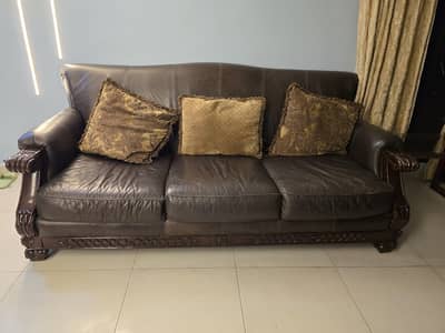 original leather 3 seater 2 sofas for sale