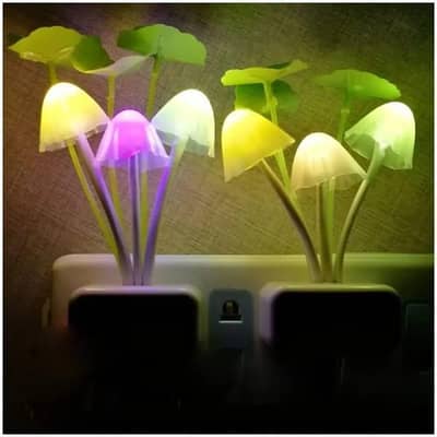 LED Mushroom Night Light - 4 Pack, Color Changing, Sensor Activated
