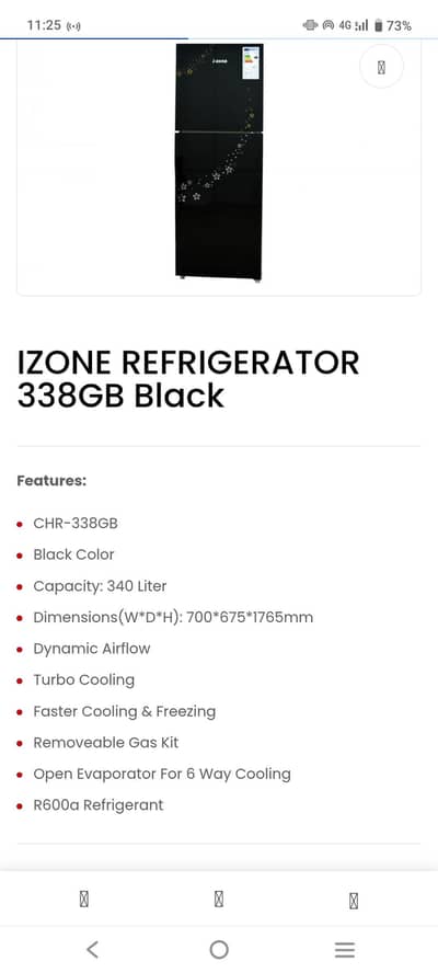 I ZONE 338GB Refrigerator 340 litter