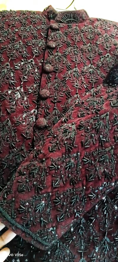 sherwani Total Hand made work, few hours used, no need further.