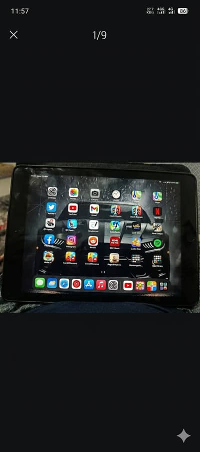 Ipad 6th gen (LLA) with original charger , branded cable, and cover