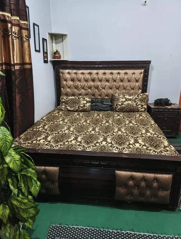 Bed and Side Table. 0