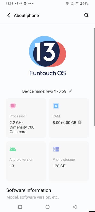 Vivo Y76 5G Clean Condition