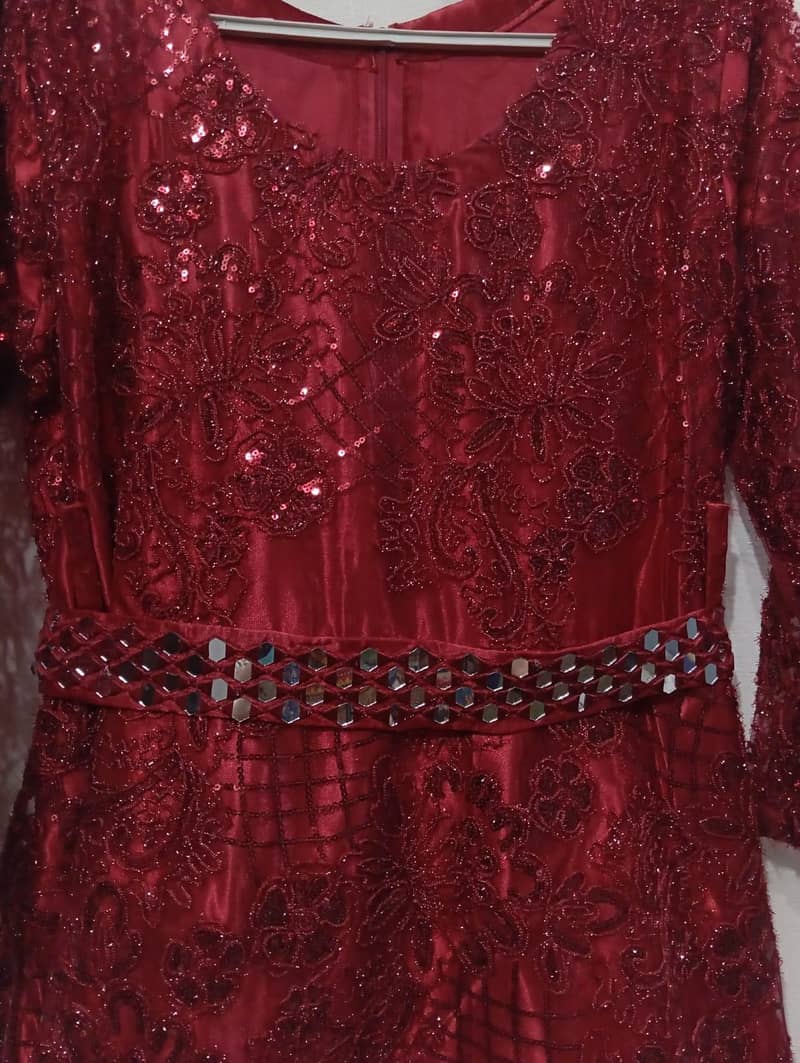 Frock with saatar and embroidery work 1