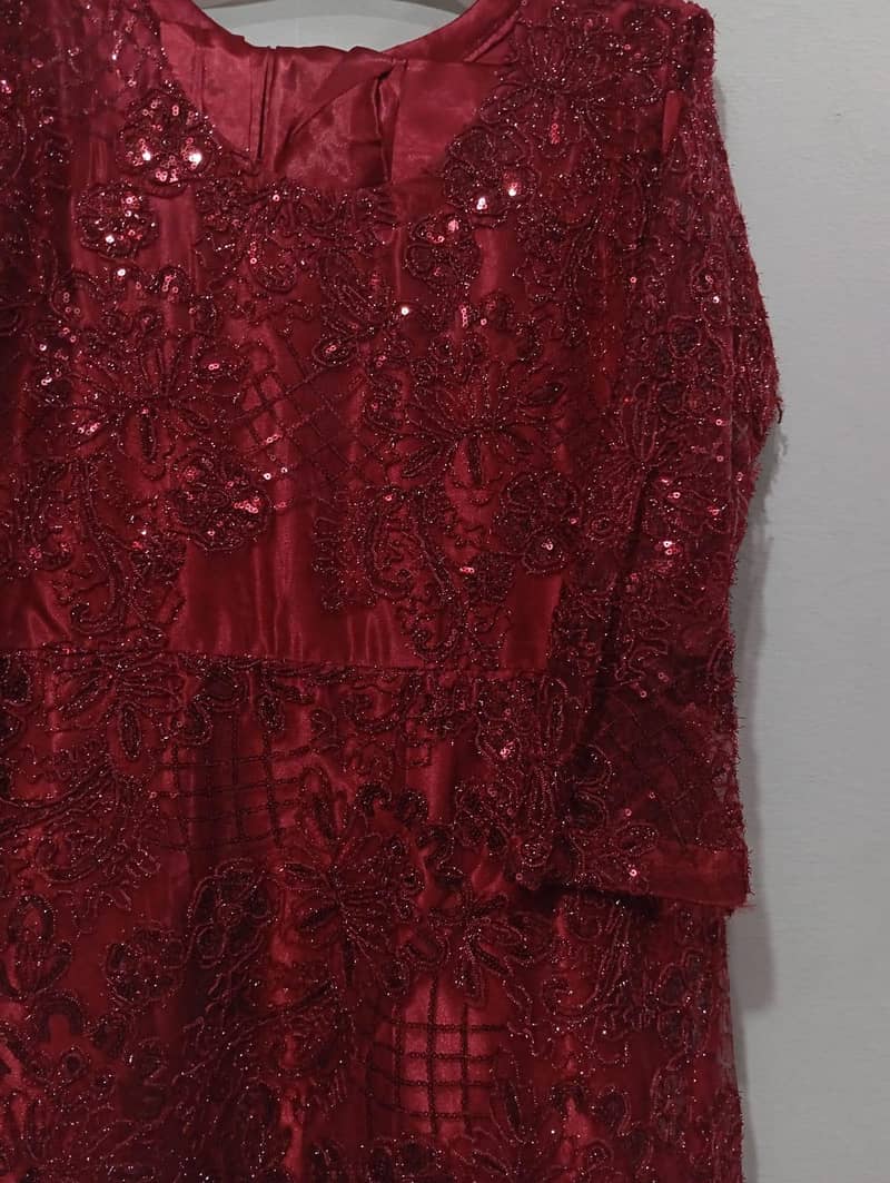 Frock with saatar and embroidery work 4