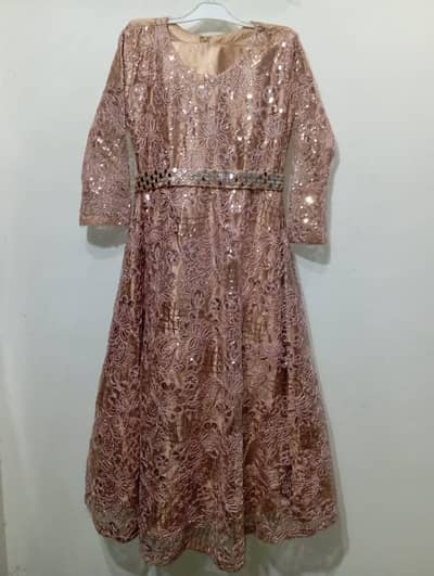 Frock with saatar and  embroidery wirk