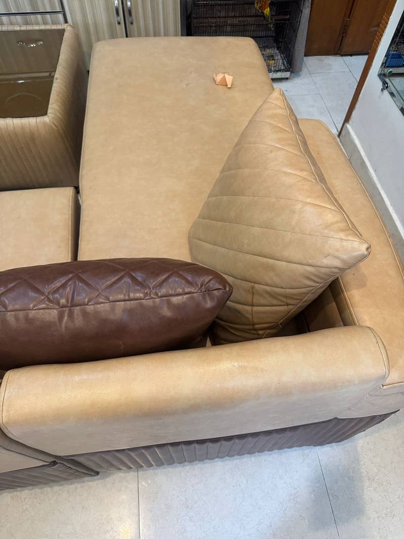 L shape sofa with table 3