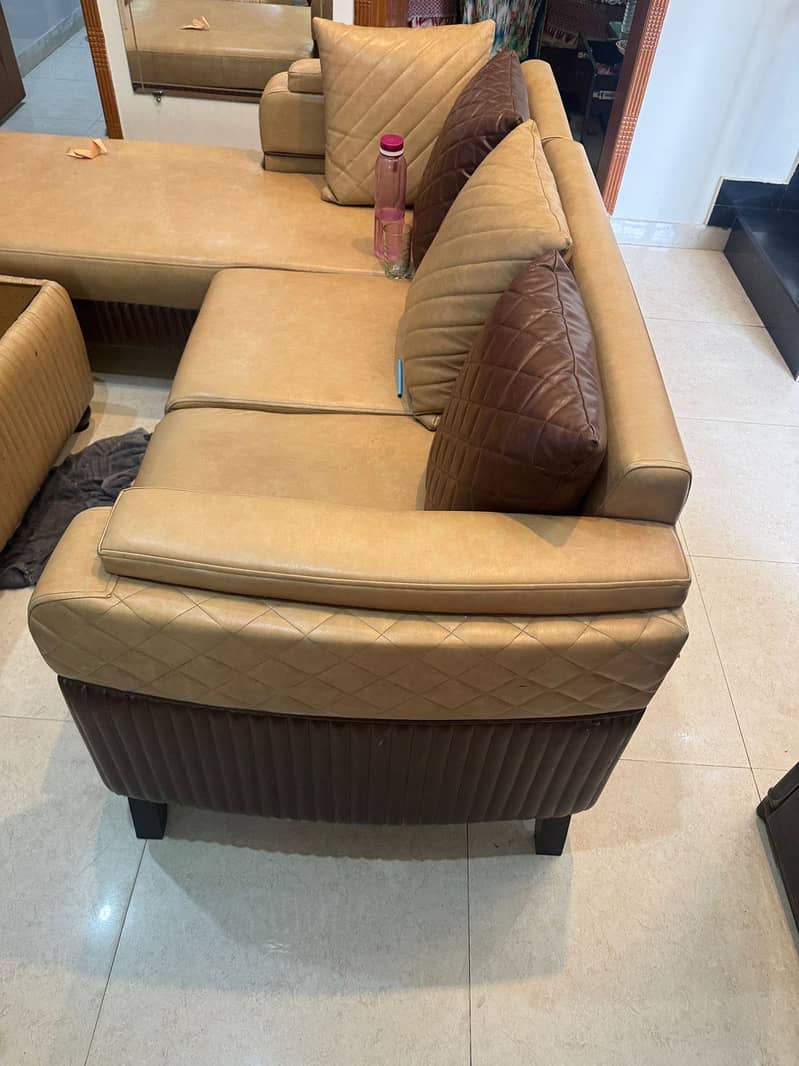 L shape sofa with table 9