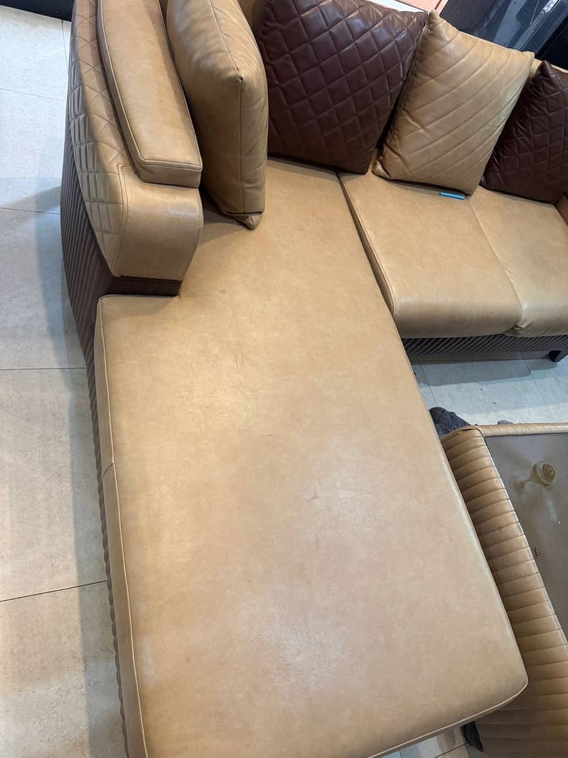 L shape sofa with table 12