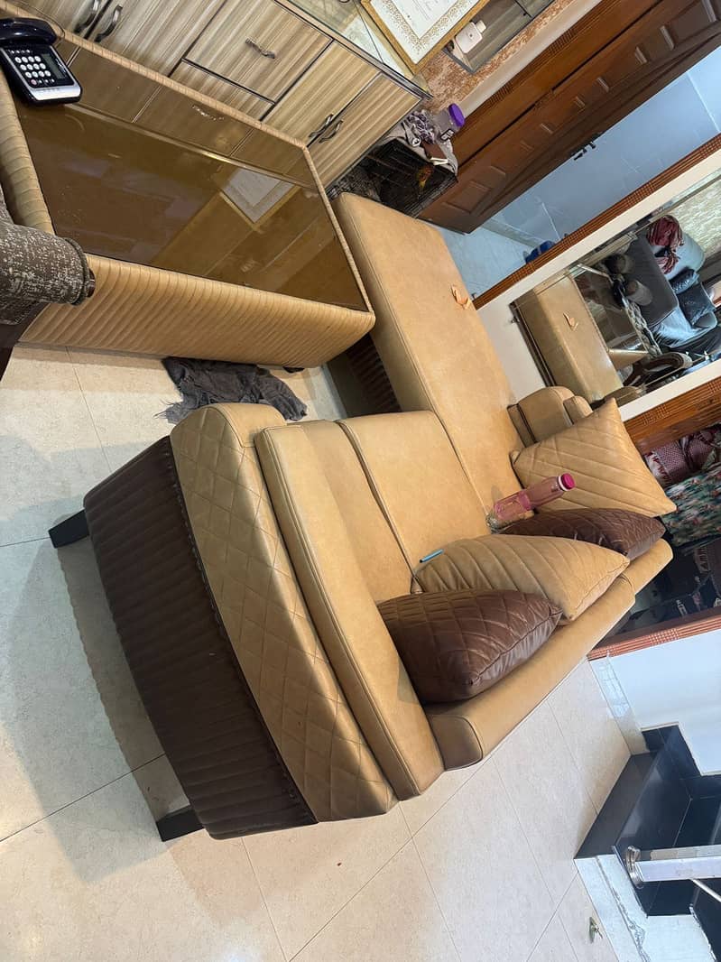 L shape sofa with table 15