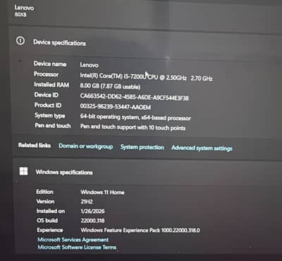 Lenovo i5 7th Gen 8GB, 1 TB HDD + 256 GB SSD Touch 2-in-1 (360-degree