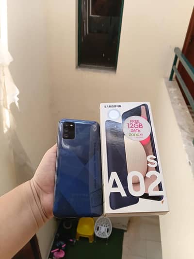 samsung galaxy A02S 4/64 complete box accessories home used phone