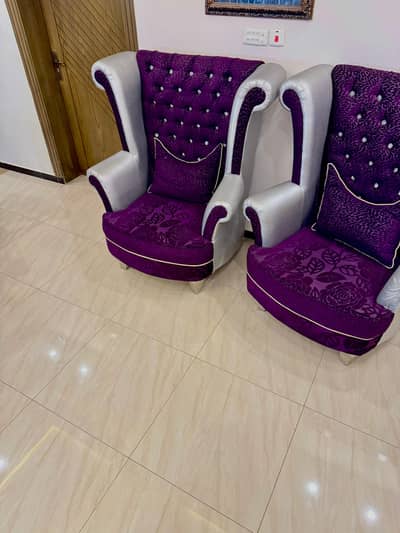 Premium Wing Sofa Set with Revolving Center Table – Bahria Phase 8