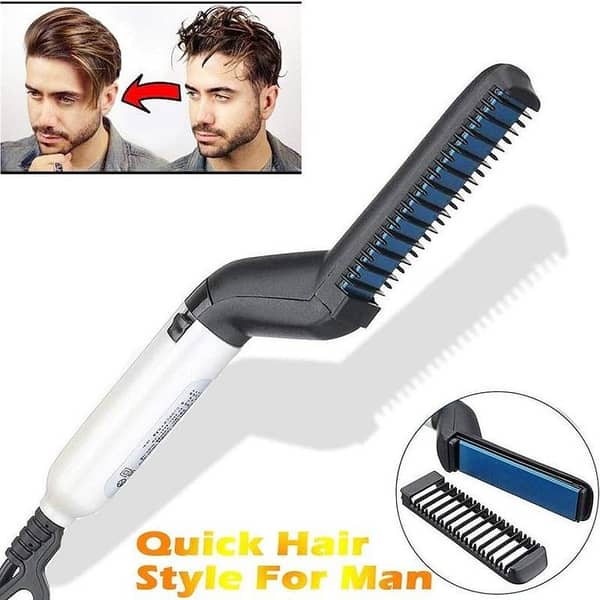 Multi-Function Men’s Hair Styling Comb Straightener – Electric Beard & Hair Straightening Brush, Fast Heating, Portable Grooming Tool for Smooth Styling