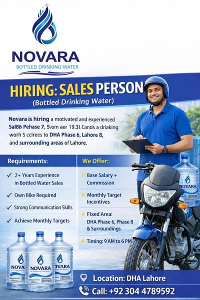 sales person Jobs in DHA Lahore – Novara Water Company