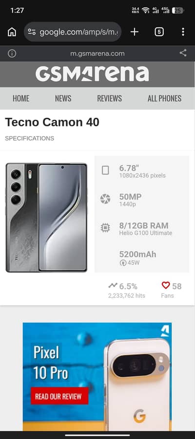 Tecno Camon 40 for sale on cash