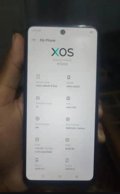INFINIX SMART 8 PLUS WITH BOX CHARGER