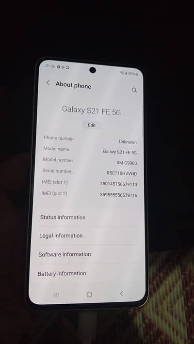 Samsung galaxy s21 fe 5g only phone he non pta 8/256 dual sim working