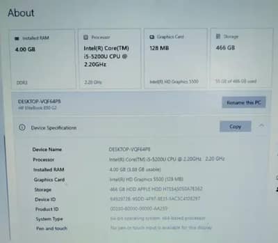 HP elite book 850 G2