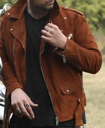 Kaptan Suede Perfecto Jacket — Tan | Brand New