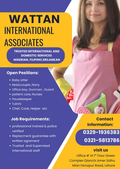 Nigerian Filipino Cook Nanny Patient Care Helper House Maids Available