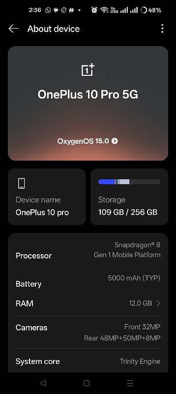 OnePlus 10 pro 12 256 Pta Approved