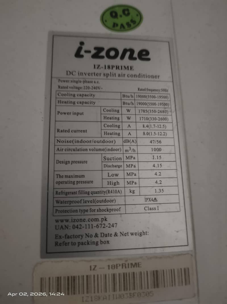 I zone split ac 18 prime 8