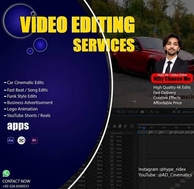 Professional Video Editing | YouTube, Reels, Car Cinematics, Business