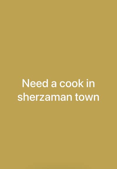 Need a female cook