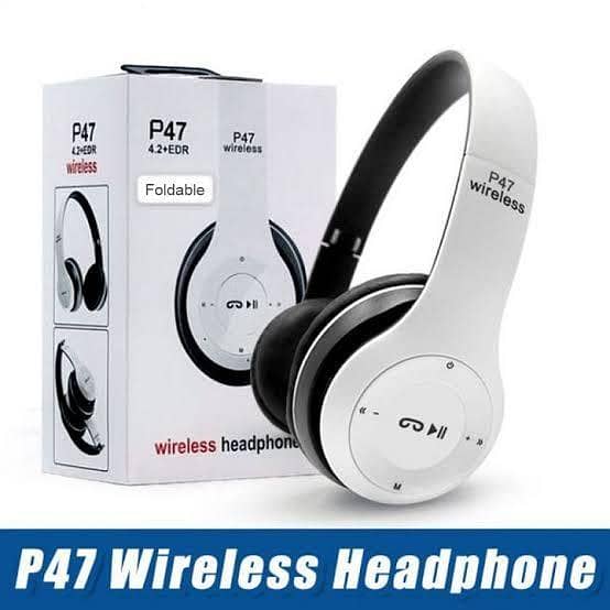 ORIGINAL IMPORTED P47 Wireless Bluetooth Head Phones Foldable, Super Bass & Multi-Color Freedom