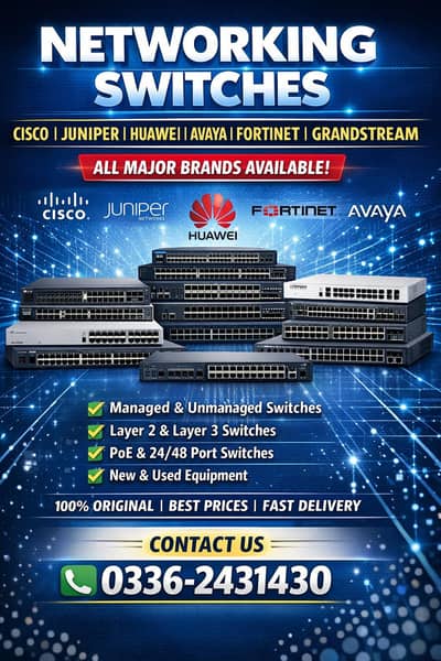 Cisco | Juniper | Huawei | Avaya | Fortinet | Grandstream Switches