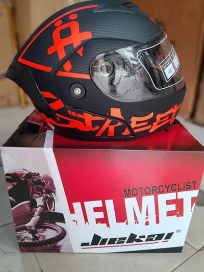 jiekai helmet matt black /c1 neon orange graphic